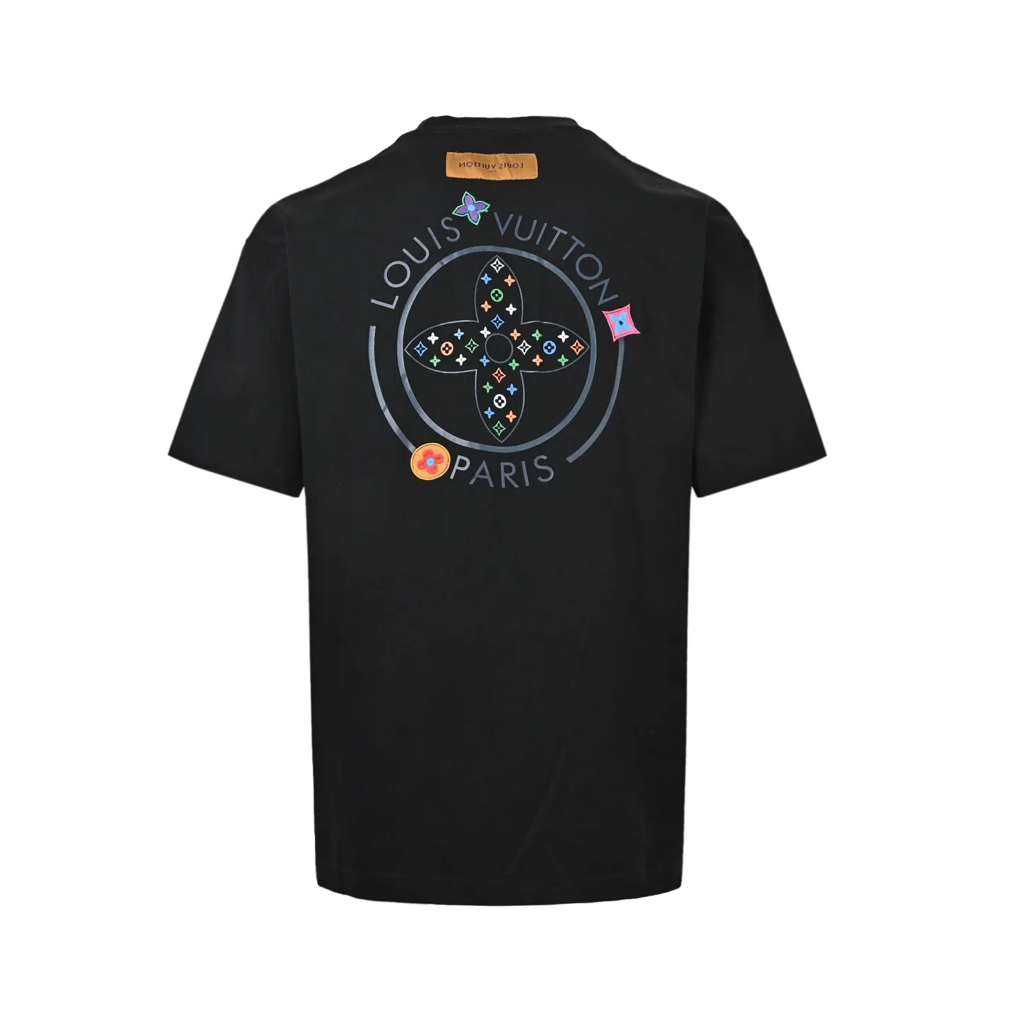 Louis Vuitton/Louis Vuitton colorful three-flower embroidered short sleeves